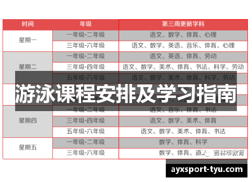 游泳课程安排及学习指南